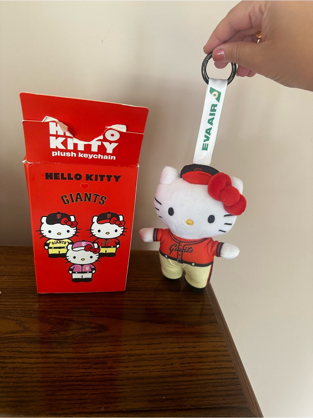 Sanrio X MLB San Francisco Giants Hello Kitty Classic Uniform Plush Keychain New